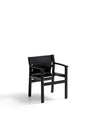 Stuhl Jan aus recycelten Lederfasern in Schwarz und massivem Eschenholz FSC 100 % mit schwarzem Finish – Bild 1