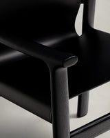 Stuhl Jan aus recycelten Lederfasern in Schwarz und massivem Eschenholz FSC 100 % mit schwarzem Finish – Bild 13