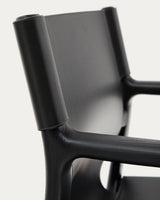 Stuhl Jan aus recycelten Lederfasern in Schwarz und massivem Eschenholz FSC 100 % mit schwarzem Finish – Bild 14
