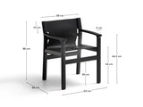 Stuhl Jan aus recycelten Lederfasern in Schwarz und massivem Eschenholz FSC 100 % mit schwarzem Finish – Bild 7