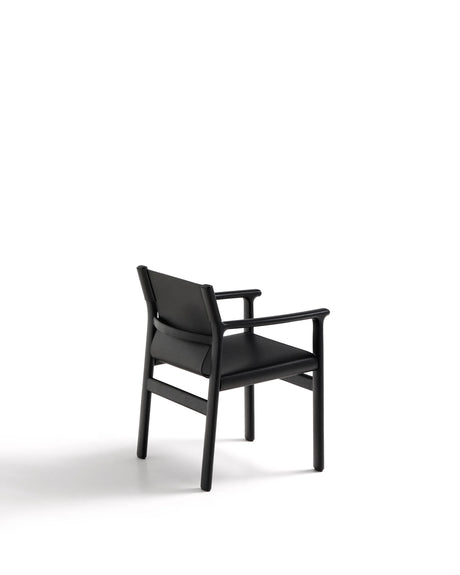 Stuhl Jan aus recycelten Lederfasern in Schwarz und massivem Eschenholz FSC 100 % mit schwarzem Finish – Bild 9