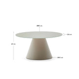 Wilshire Couchtisch aus gehärtetem Glas und Metall matt grau lackiert Ø 80 cm – Bild 3