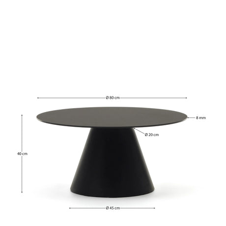 Wilshire Couchtisch aus gehärtetem Milchglas und Metall Ø 80 cm – Bild 3