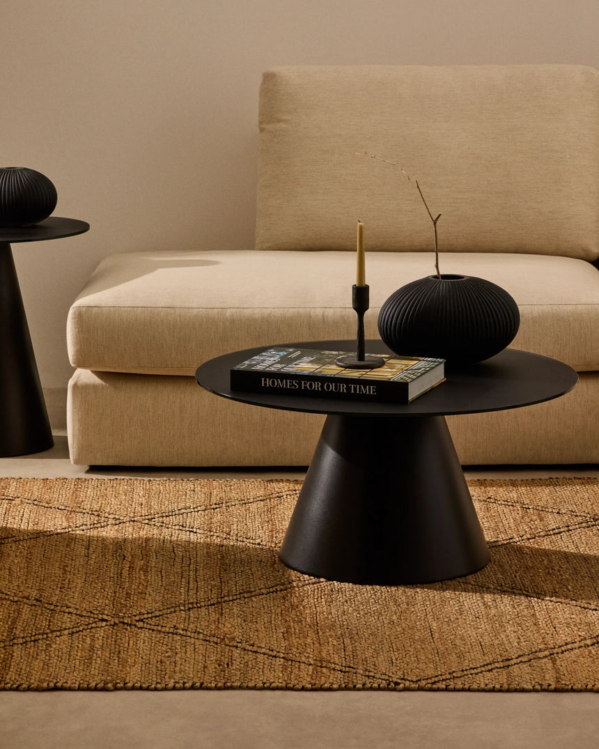 Wilshire Couchtisch aus gehärtetem Milchglas und Metall Ø 80 cm – Bild 4