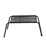 Boel Liegestuhl mit Hocker, Schwarz, Metall - ZEN ZONE Furniture