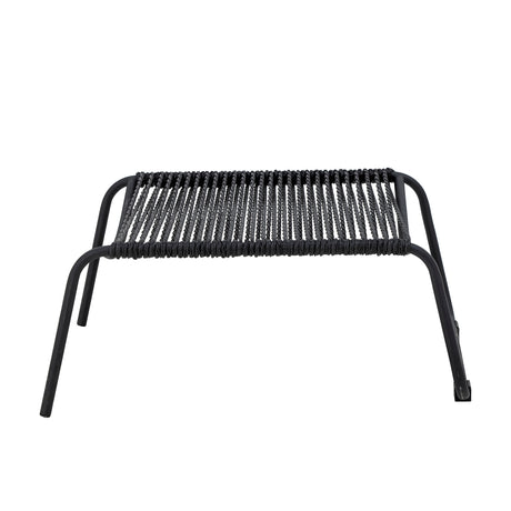 Boel Liegestuhl mit Hocker, Schwarz, Metall - ZEN ZONE Furniture