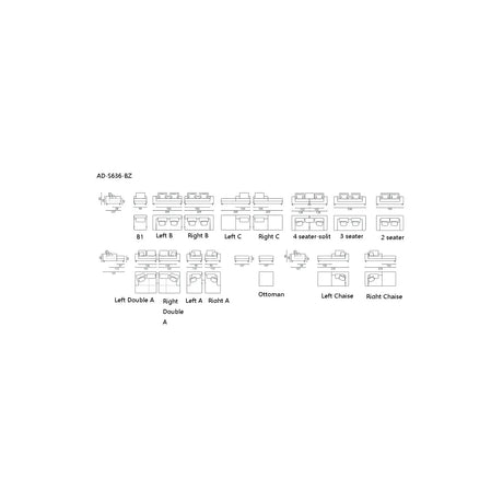 MASSIMO Sofa Weiß Beige P3 b - ZEN ZONE Furniture