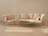 2-Sitzer Gartensofa Canar aus Aluminium und geflochtenem Seil Beige 201x88x80 von Micadoni – Produktbild 8