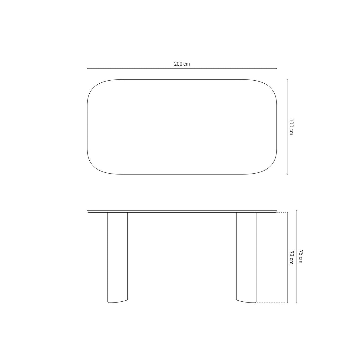 Aggie Esstisch mit Eichenholzplatte, 200x100x76 cm von Micadoni – Produktbild 3