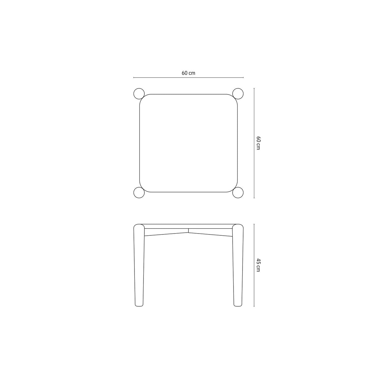 Aires Couchtisch aus Eichenholz 60x60x45 cm von Micadoni – Produktbild 3