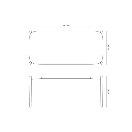 Aires Esstisch mit Eichenholzplatte 180x90x76 cm von Micadoni – Produktbild 3
