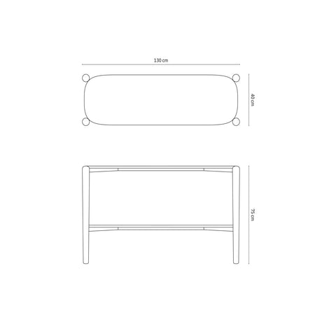 Aires Konsole mit Eichenholz 130x40x75 cm von Micadoni – Produktbild 3