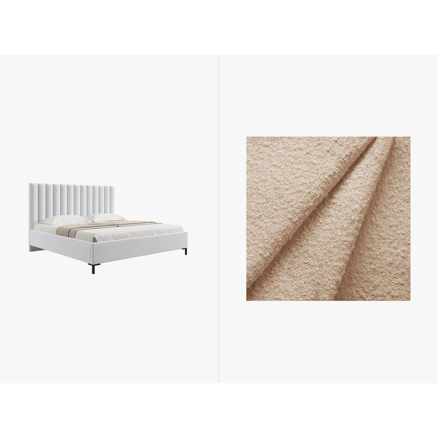 Allison Bett aus Boucle in Beige (Baloo 2074), für Matratzengrösse 140x200 cm von Micadoni – Bild 1