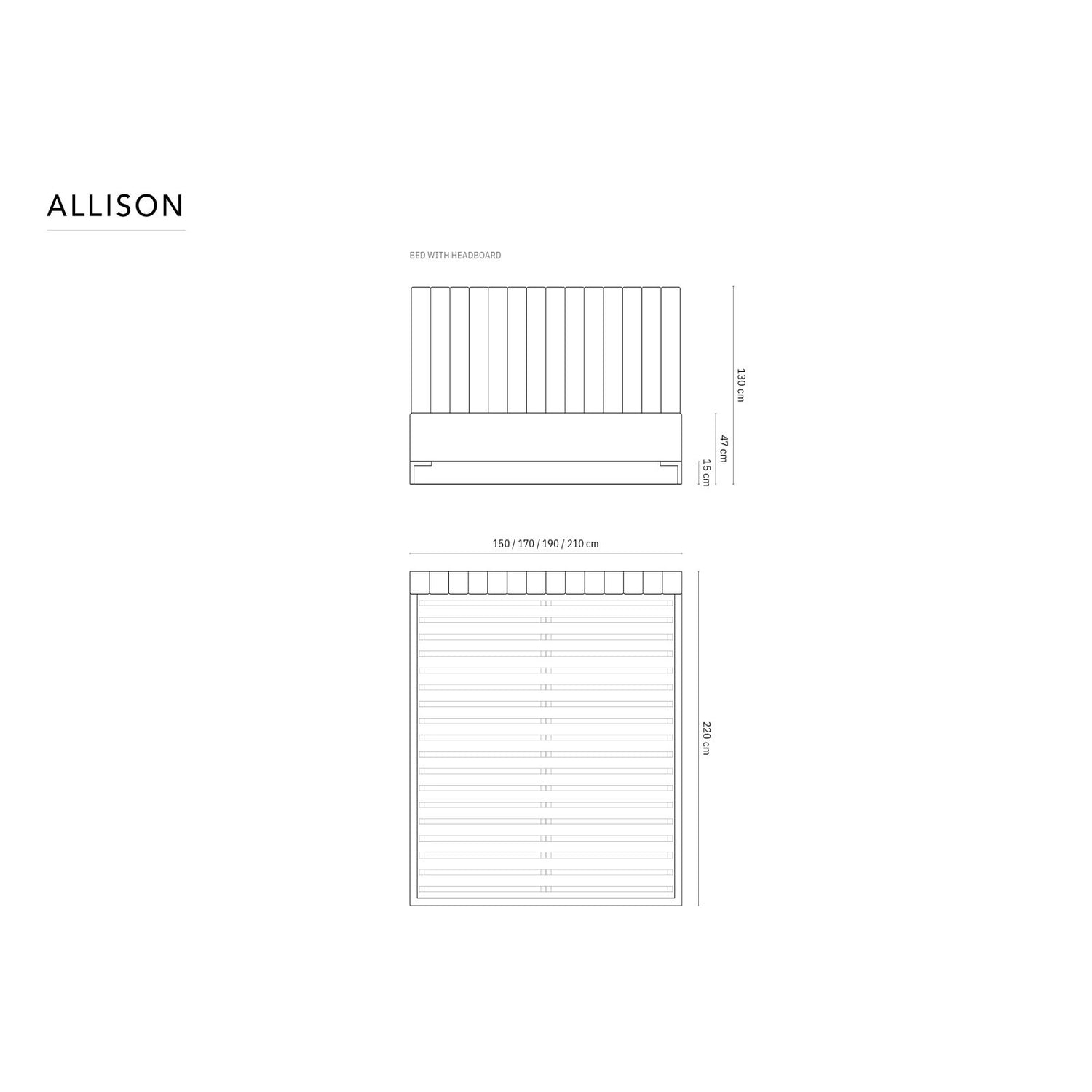Allison Bett aus Samt in Hellgrau (Bluvel 13), für Matratzengrösse 140x200 cm von Micadoni – Bild 3