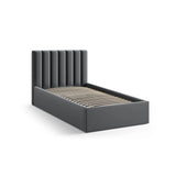 Allison Bett mit Kopfteil und Stauraum aus Samt in Grau (Bluvel 14), 90x200 cm von Micadoni – Bild 4