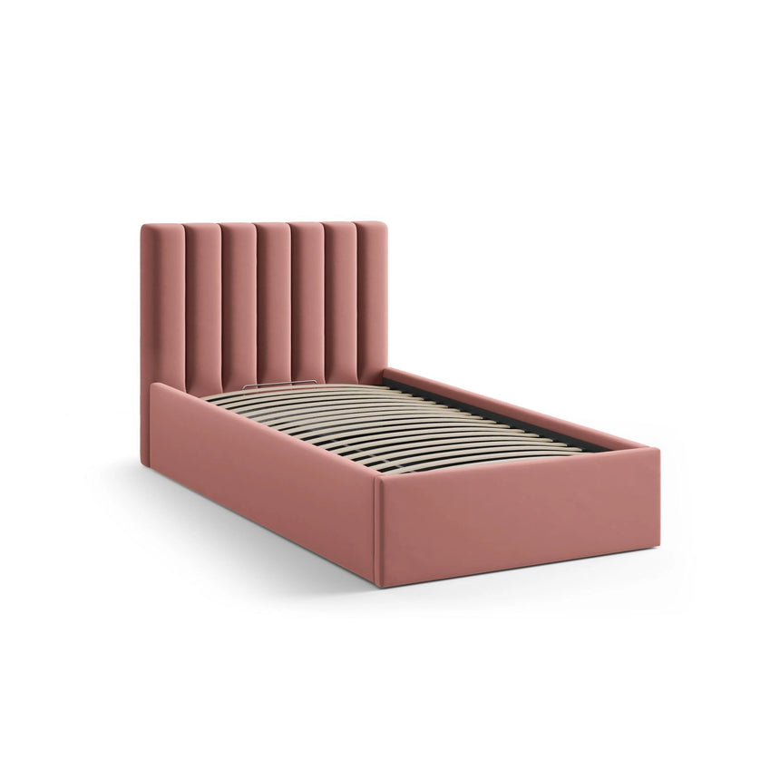 Allison Bett mit Kopfteil und Stauraum aus Samt in Rosa (Bluvel 52), 90x200 cm von Micadoni – Bild 4