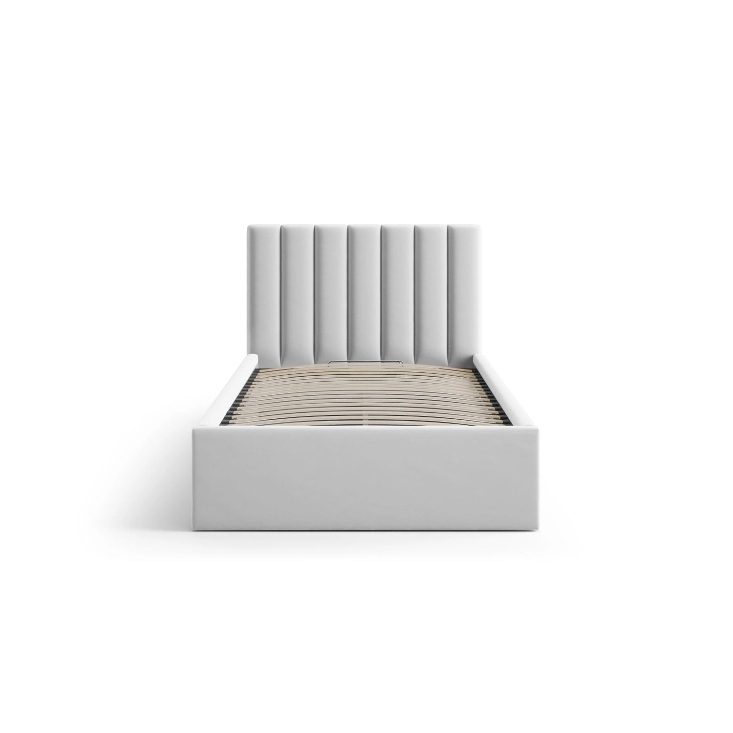 Allison Bett mit Kopfteil und Stauraum aus Samt in Silber (Bluvel 03), 90x200 cm von Micadoni – Bild 3