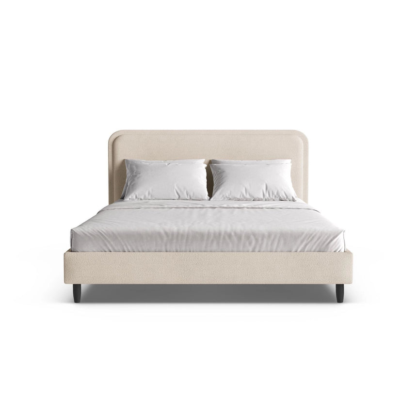 Aveline Bett mit Kopfteil aus Boucle in Beige (Baloo 2074), 180x200 cm von Micadoni – Bild 5
