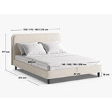 Aveline Bett mit Kopfteil aus Boucle in Beige (Baloo 2074), 200x200 cm von Micadoni – Bild 4
