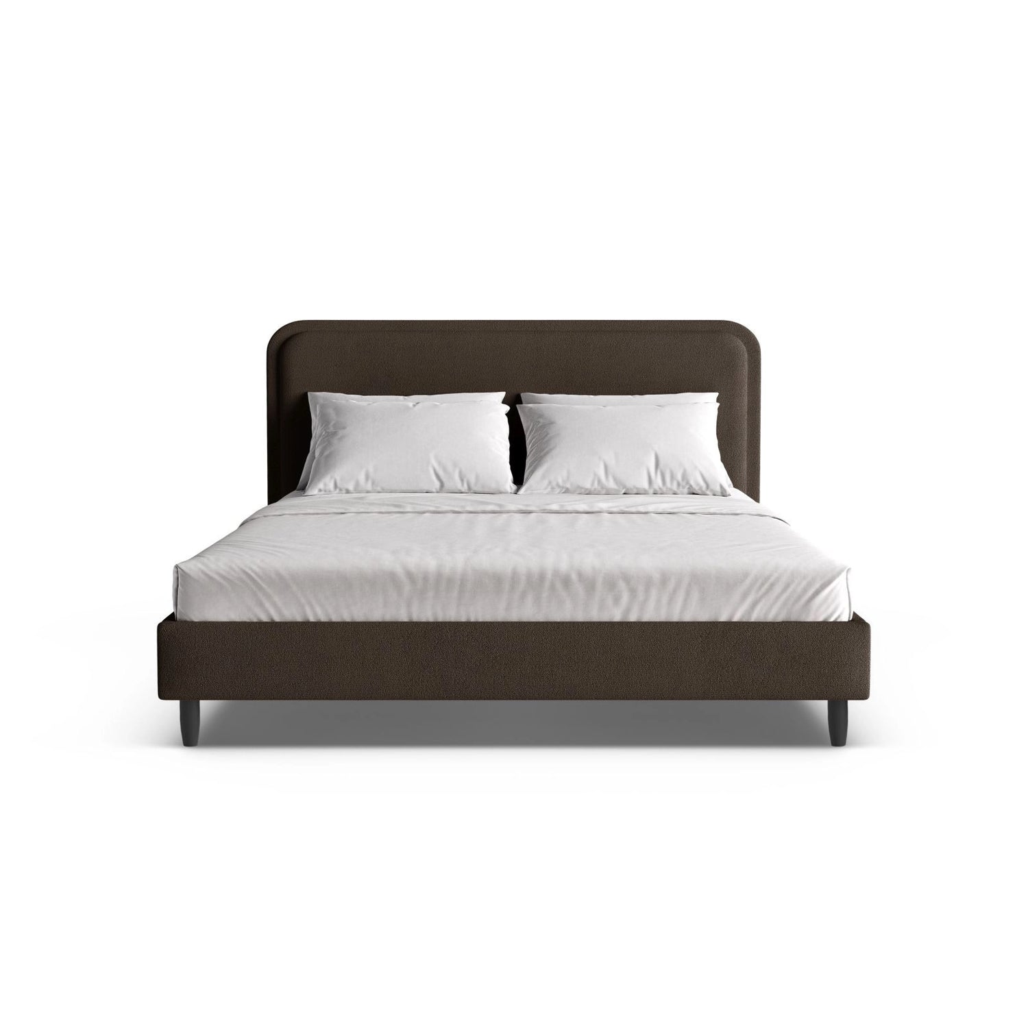 Aveline Bett mit Kopfteil aus Boucle in Braun (Baloo 2081), 200x200 cm von Micadoni – Bild 5