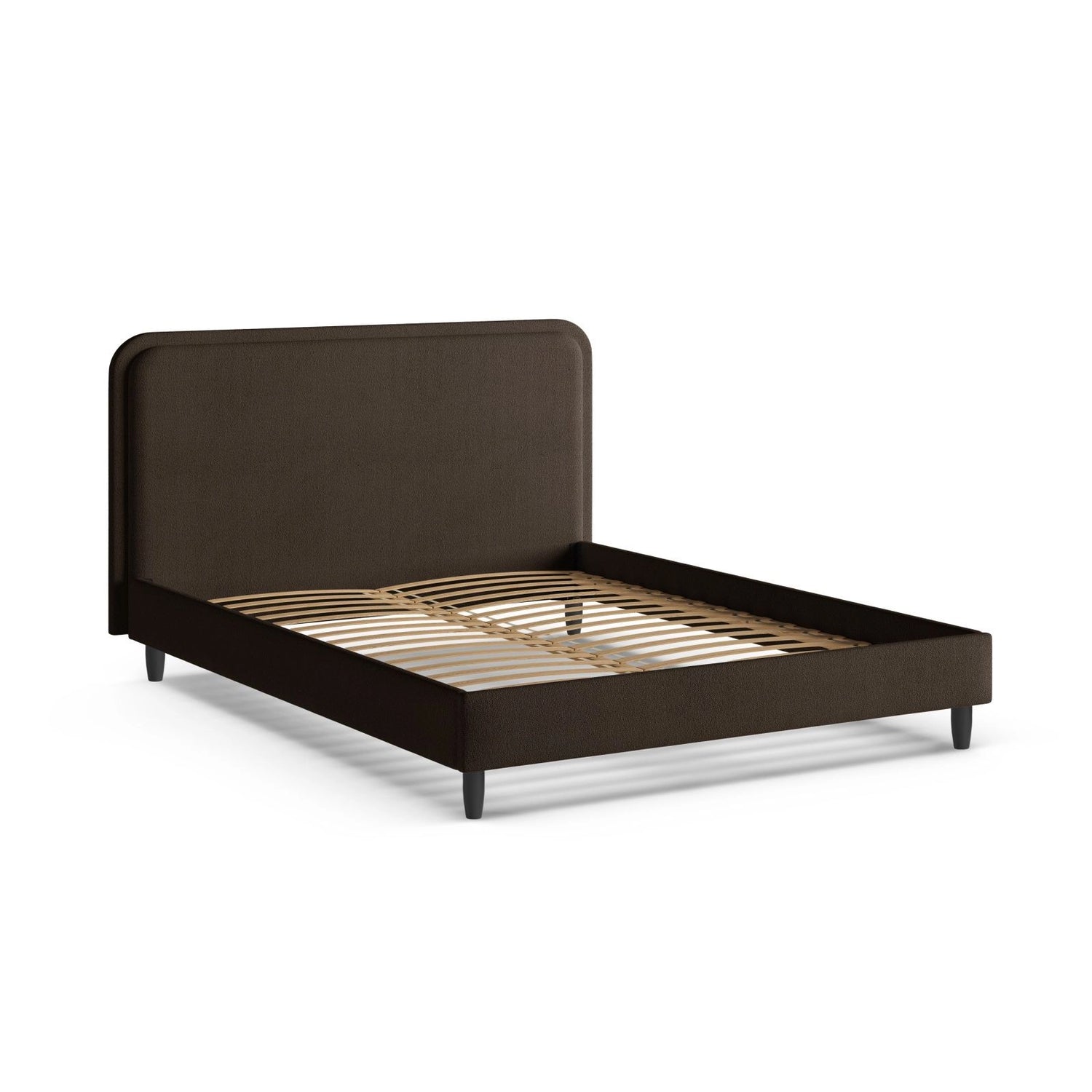 Aveline Bett mit Kopfteil aus Boucle in Braun (Baloo 2081), 200x200 cm von Micadoni – Bild 6