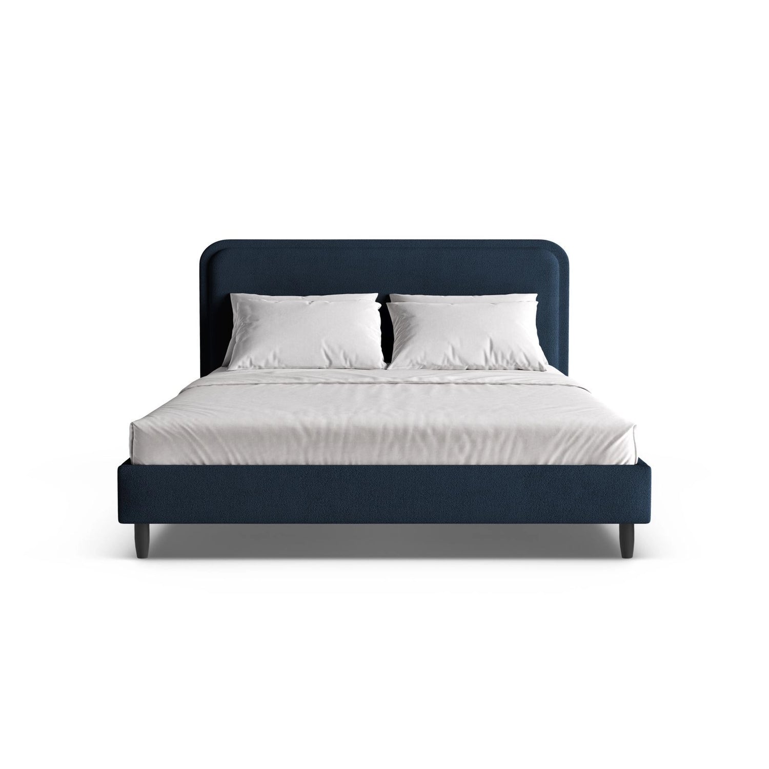 Aveline Bett mit Kopfteil aus Boucle in Dunkelblau (Baloo 2088), 200x200 cm von Micadoni – Bild 5