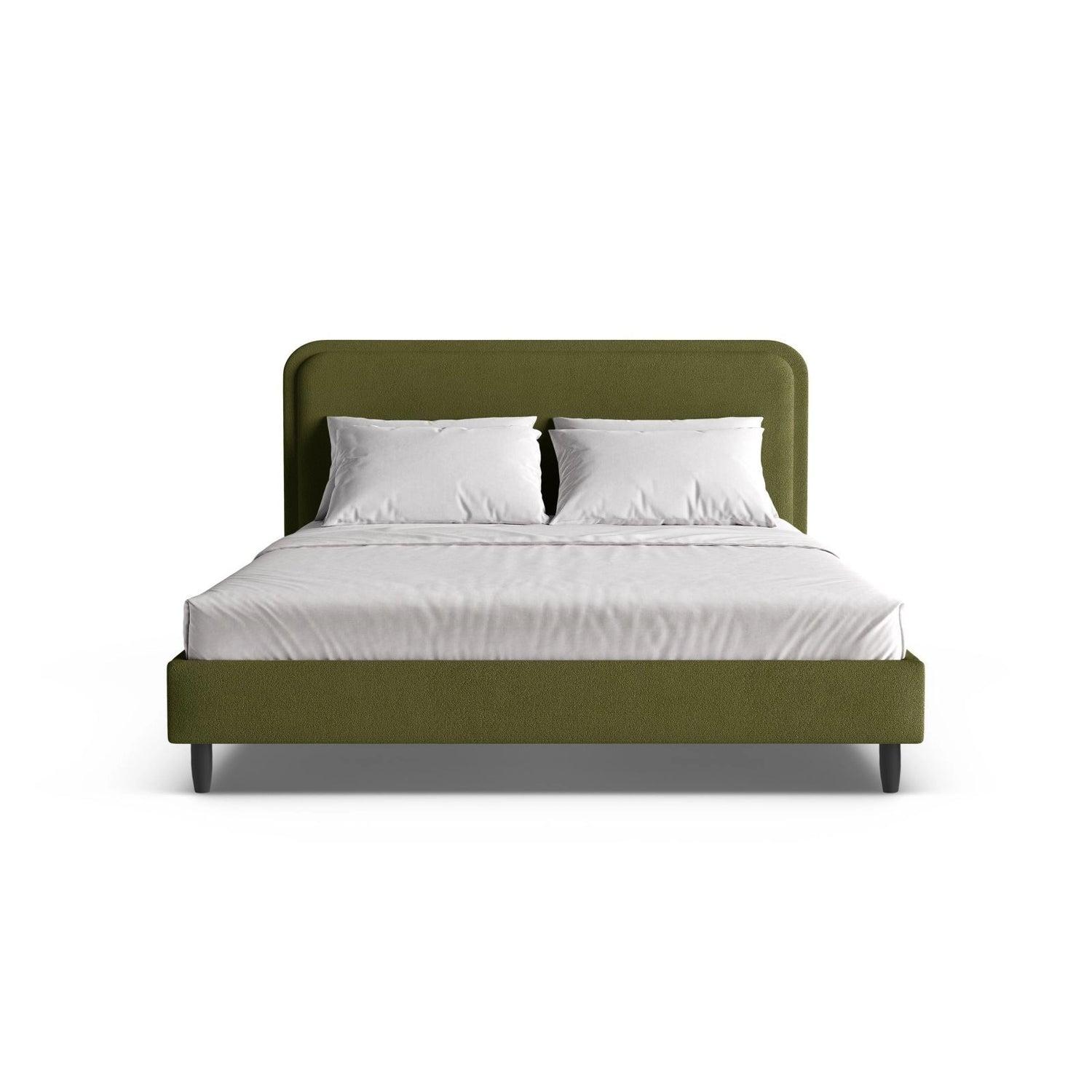 Aveline Bett mit Kopfteil aus Boucle in Dunkles olivgrün (Baloo 2090), 140x200 cm von Micadoni – Bild 5