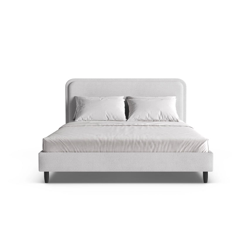 Aveline Bett mit Kopfteil aus Boucle in Hellgrau (Baloo 2085), 160x200 cm von Micadoni – Bild 5