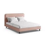 Aveline Bett mit Kopfteil aus Boucle in Puderrosa (Baloo 2072), 180x200 cm von Micadoni – Bild 1