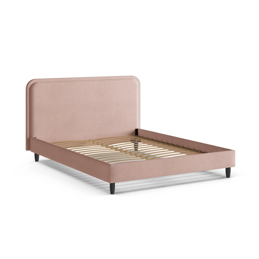 Aveline Bett mit Kopfteil aus Boucle in Puderrosa (Baloo 2072), 180x200 cm von Micadoni – Bild 6