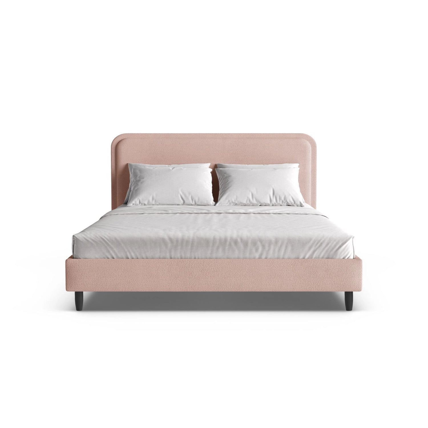 Aveline Bett mit Kopfteil aus Boucle in Puderrosa (Baloo 2072), 200x200 cm von Micadoni – Bild 5