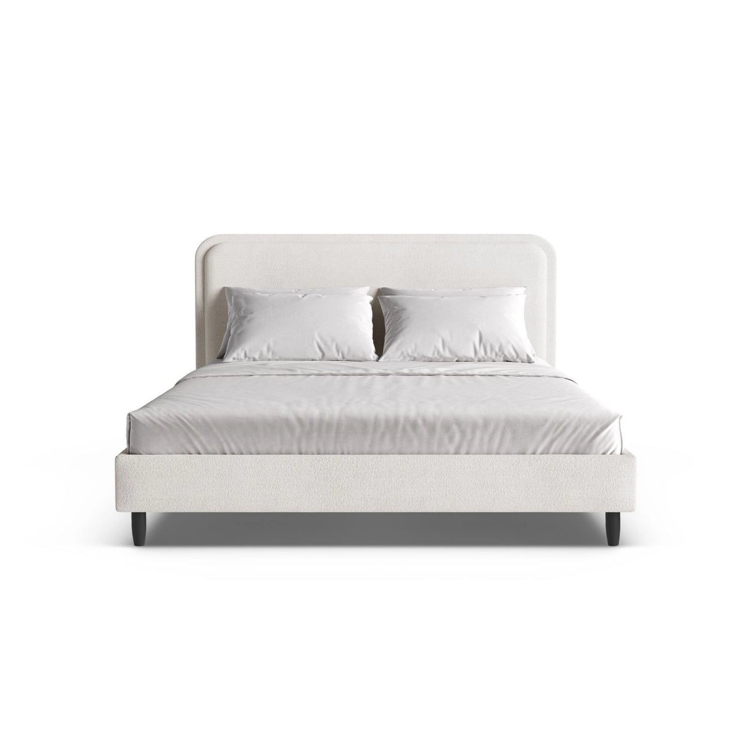 Aveline Bett mit Kopfteil aus Boucle in Samt, Boucle oder Strukturstoff, 140x200 cm von Micadoni – Bild 5