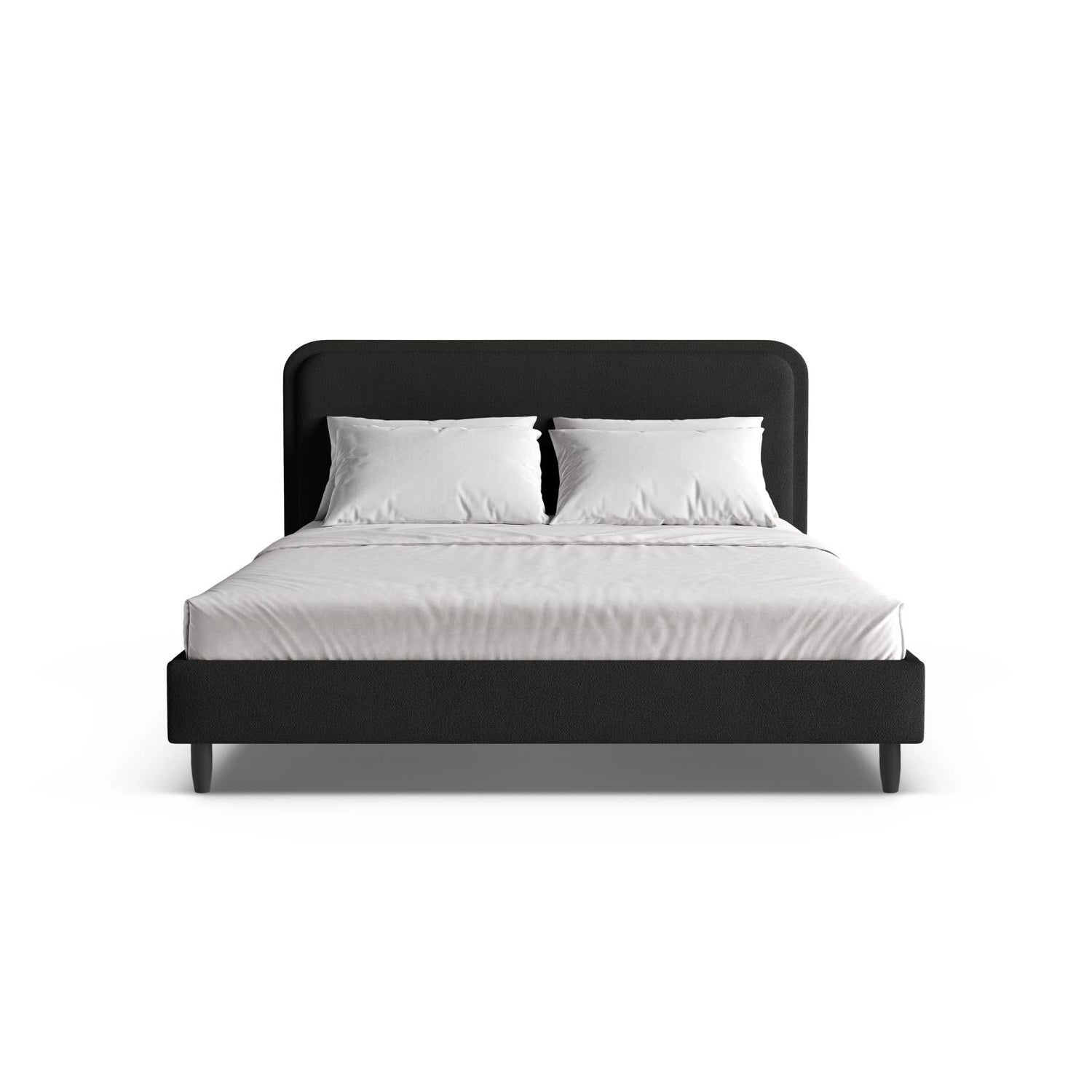 Aveline Bett mit Kopfteil aus Boucle in Schwarz (Baloo 2082), 140x200 cm von Micadoni – Bild 5