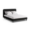 Aveline Bett mit Kopfteil aus Boucle in Schwarz (Baloo 2082), 200x200 cm von Micadoni – Bild 1