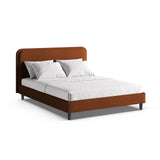Aveline Bett mit Kopfteil aus Boucle in Terrakotta (Baloo 2078), 200x200 cm von Micadoni – Bild 1