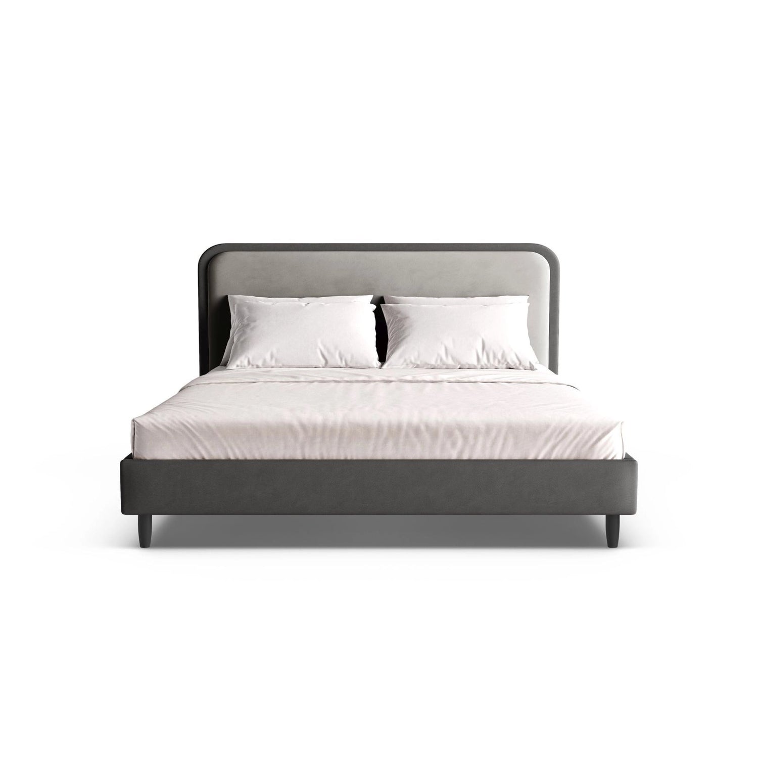 Aveline Bett mit Kopfteil aus Samt/Veganes Leder in Dunkelgrau (Magic Velvet 2241,Vega 92), 160x200 cm von Micadoni – Bild 5