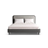 Aveline Bett mit Kopfteil aus Samt/Veganes Leder in Dunkelgrau (Magic Velvet 2241,Vega 92), 200x200 cm von Micadoni – Bild 5