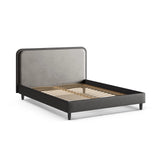 Aveline Bett mit Kopfteil aus Samt/Veganes Leder in Dunkelgrau (Magic Velvet 2241,Vega 92), 200x200 cm von Micadoni – Bild 6