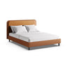Aveline Bett mit Kopfteil aus Samt/Veganes Leder in Kamel/Honig (Magic Velvet 2286,Vega 53), 180x200 cm von Micadoni – Bild 1