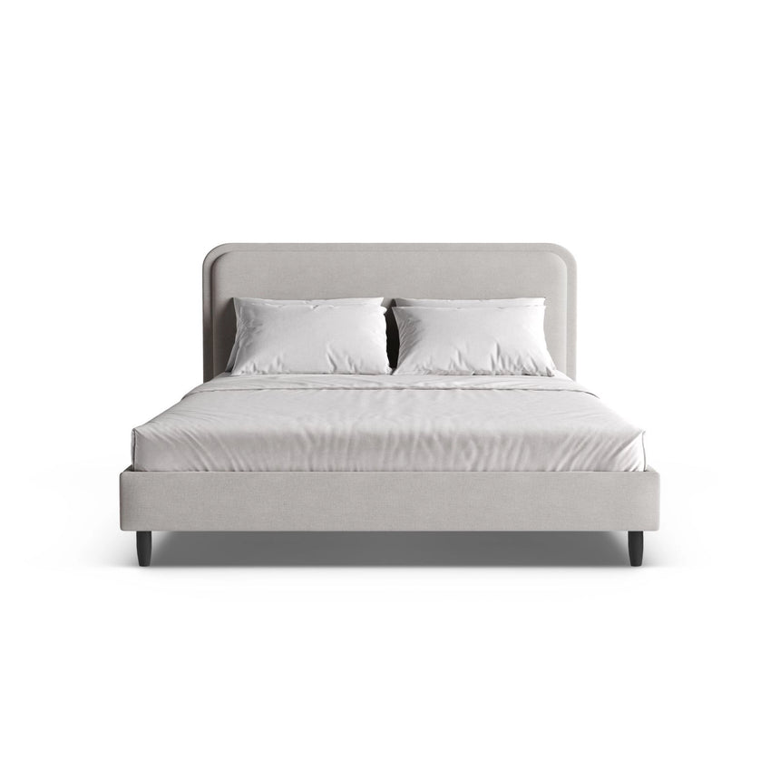 Aveline Bett mit Kopfteil aus Strukturierter Stoff in Dunkelgrau (Wind 89), 180x200 cm von Micadoni – Bild 5