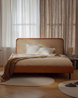 Aveline Bett mit Kopfteil aus Strukturierter Stoff in Dunkelgrau (Wind 89), 200x200 cm von Micadoni – Bild 2