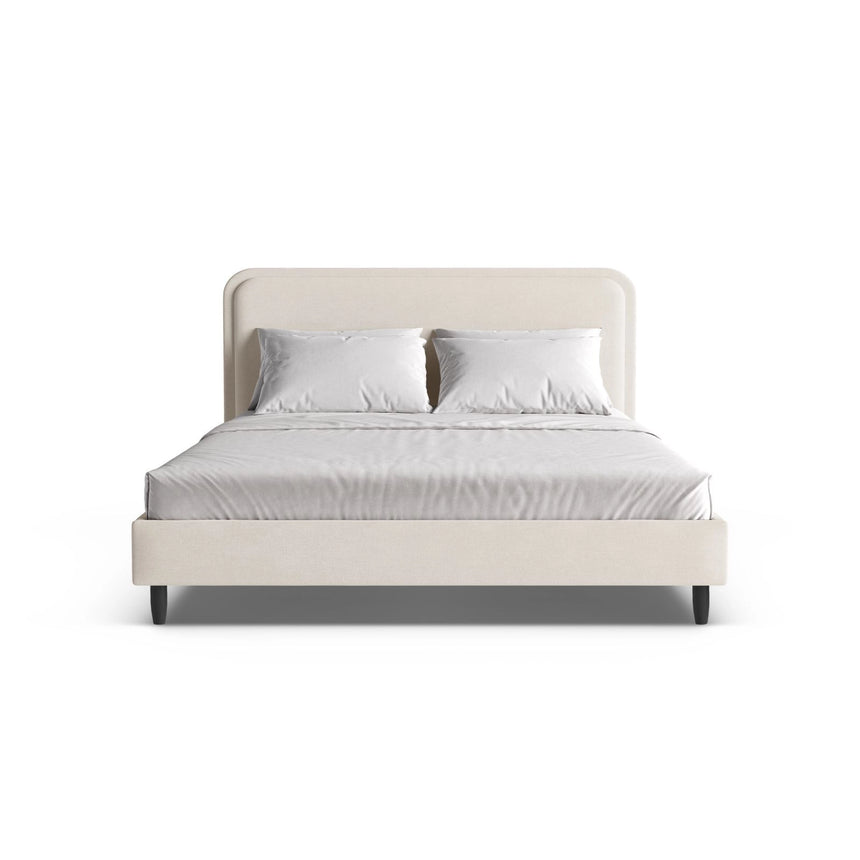 Aveline Bett mit Kopfteil aus Strukturierter Stoff in Elfenbein (Wind 02), 140x200 cm von Micadoni – Bild 5