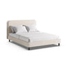 Aveline Bett mit Kopfteil aus Strukturierter Stoff in Elfenbein (Wind 02), 200x200 cm von Micadoni – Bild 1
