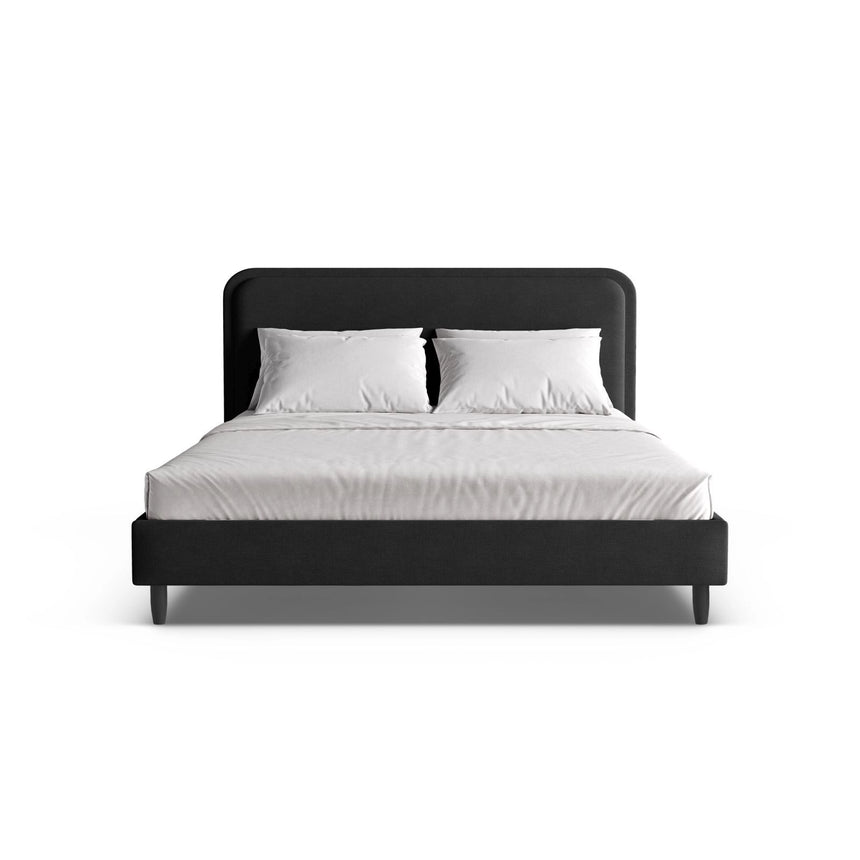 Aveline Bett mit Kopfteil aus Strukturierter Stoff in Hellgrau (Wind 84), 180x200 cm von Micadoni – Bild 5
