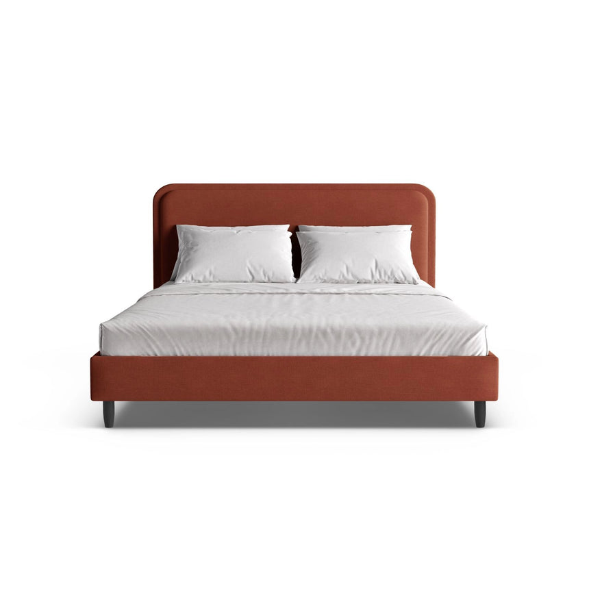 Aveline Bett mit Kopfteil aus Strukturierter Stoff in Kastanienbraun (Wind 52), 140x200 cm von Micadoni – Bild 5