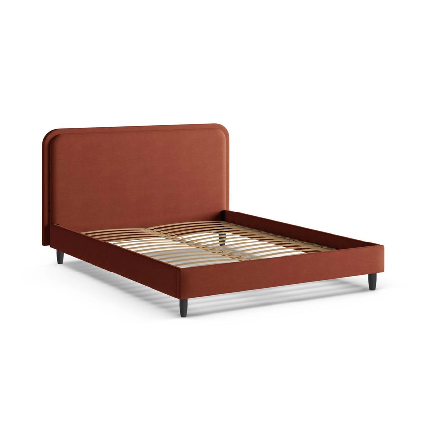 Aveline Bett mit Kopfteil aus Strukturierter Stoff in Kastanienbraun (Wind 52), 160x200 cm von Micadoni – Bild 6