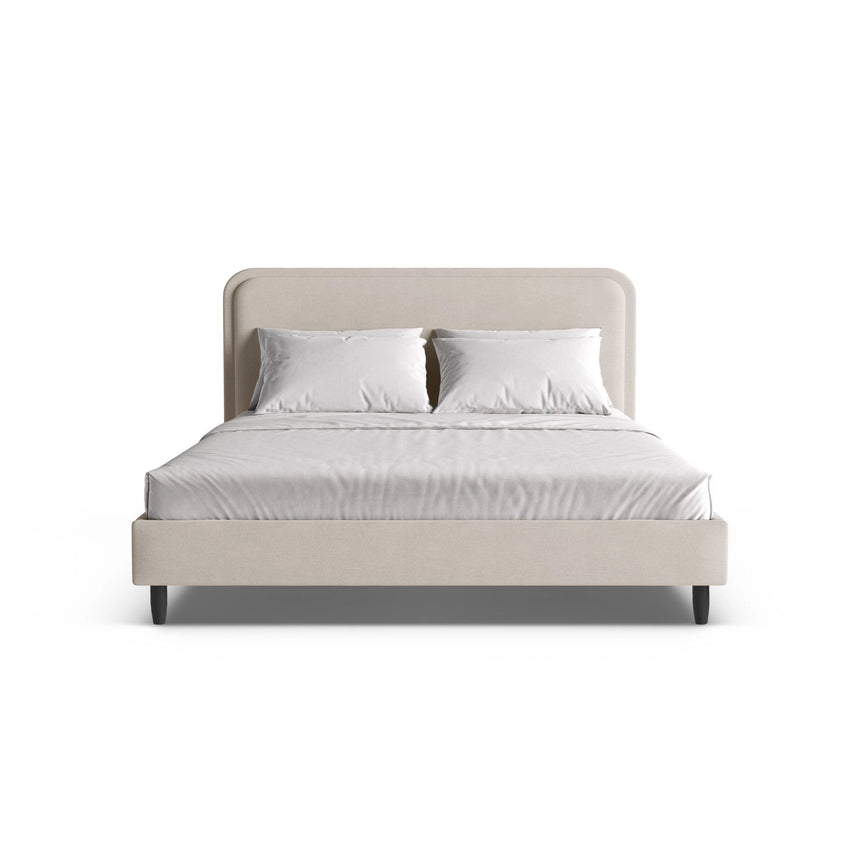 Aveline Bett mit Kopfteil aus Strukturierter Stoff in Leichtes Beige (Wind 05), 140x200 cm von Micadoni – Bild 5