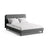 Aveline Bett mit Kopfteil aus Strukturierter Stoff in Marineblau (Wind 77), 140x200 cm von Micadoni – Bild 1