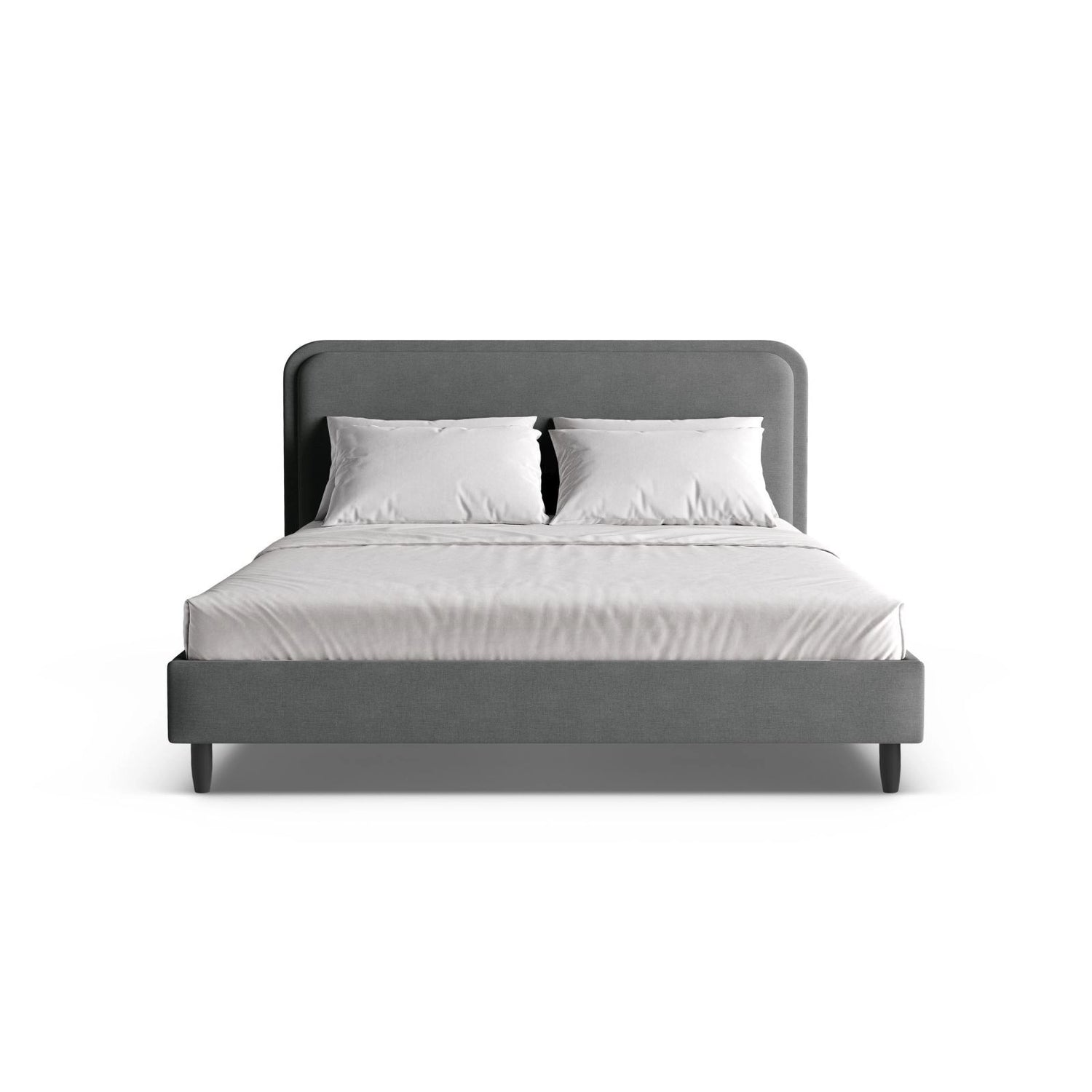 Aveline Bett mit Kopfteil aus Strukturierter Stoff in Marineblau (Wind 77), 140x200 cm von Micadoni – Bild 5