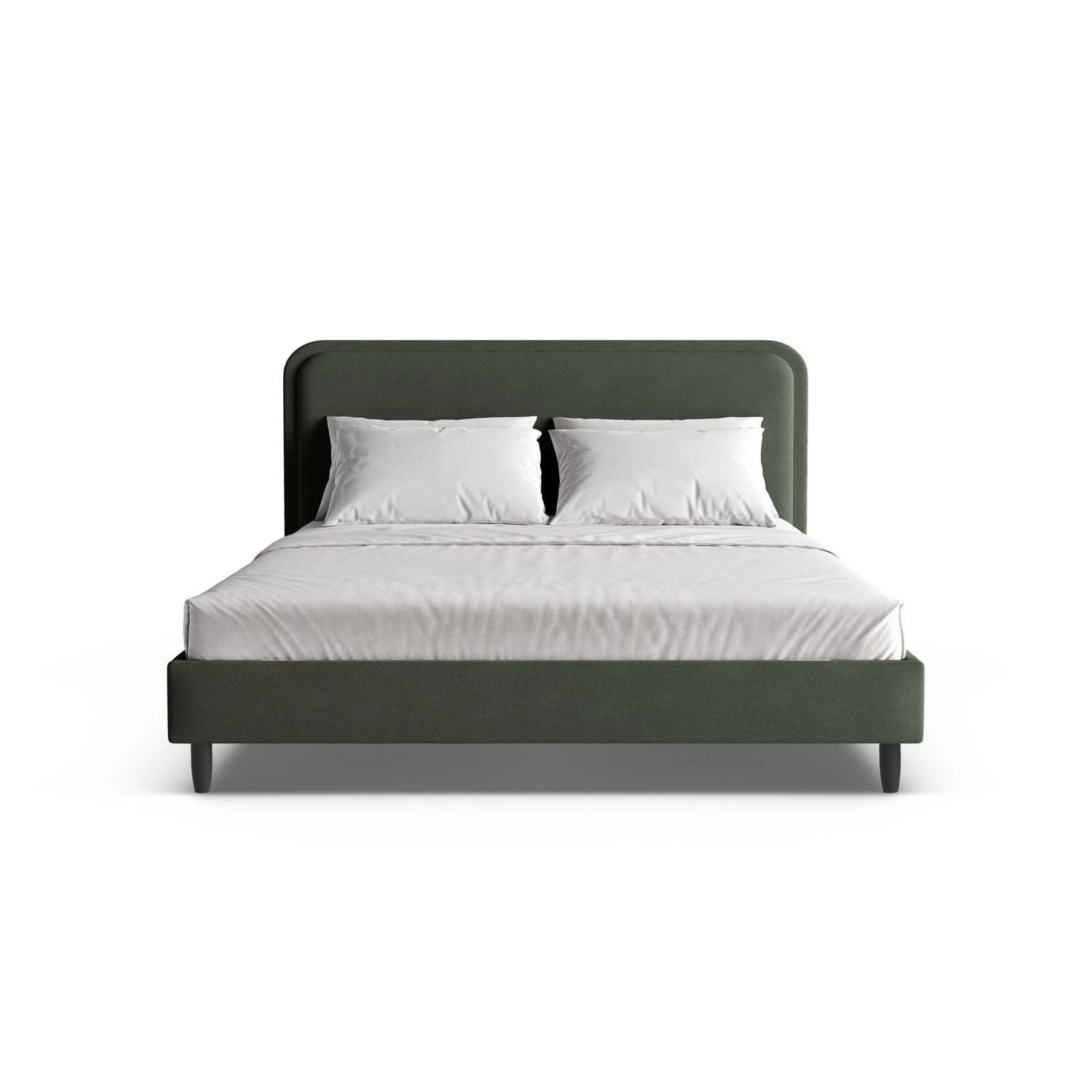 Aveline Bett mit Kopfteil aus Strukturierter Stoff in Moosgrün (Wind 75), 140x200 cm von Micadoni – Bild 5